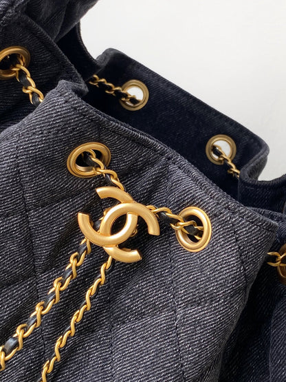 C 25 hobo denim drawstring bucket bag(30-26-14cm)
