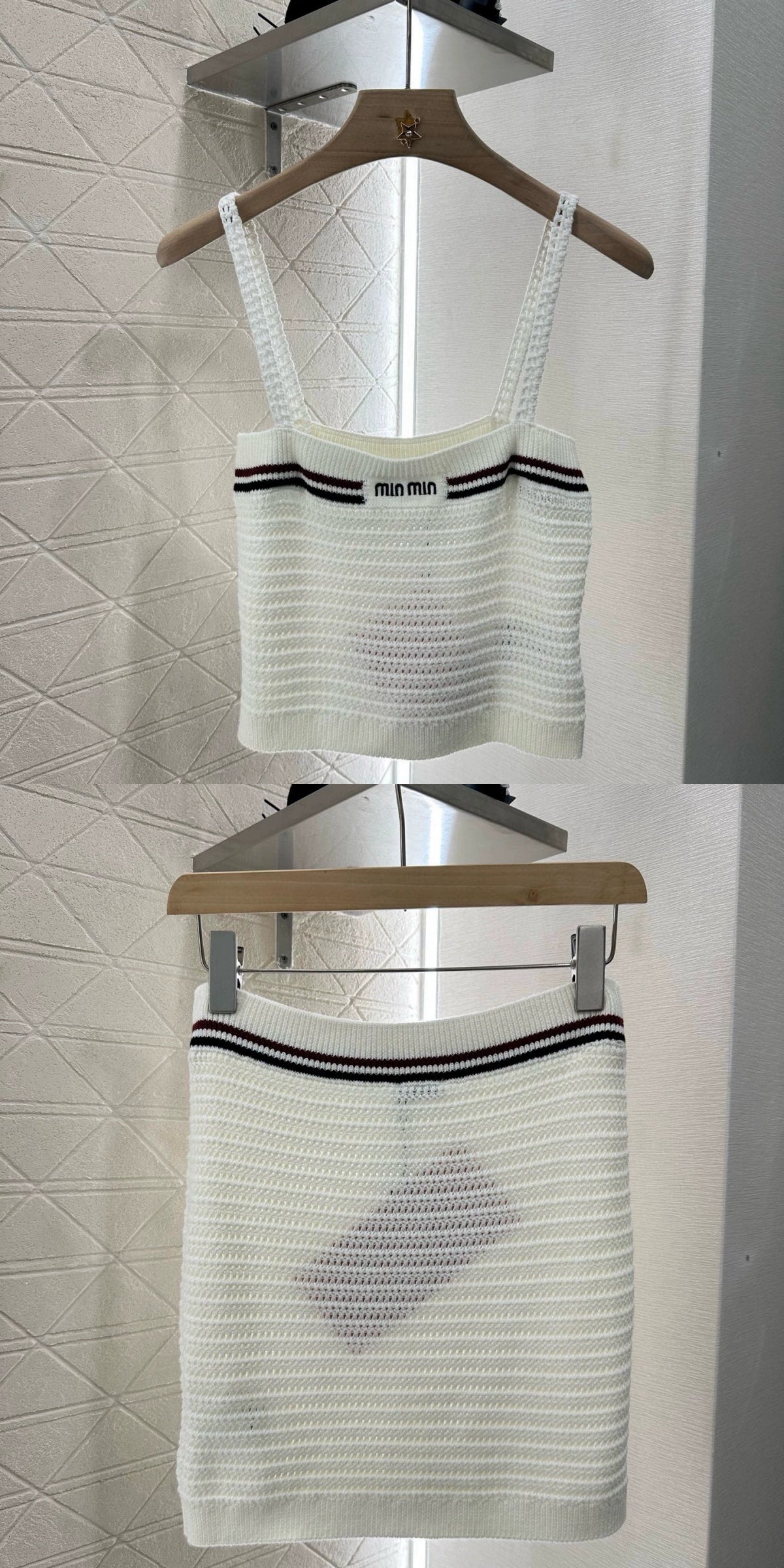 M 25 New for Spring/Summer Striped knit camisole set