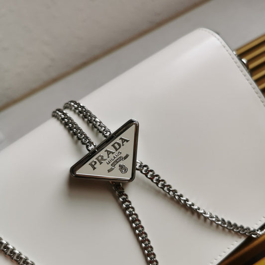 P Large Triangle Logo Chain Bag