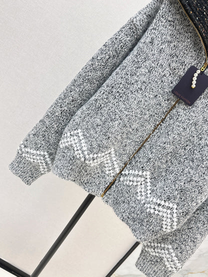L 25 Jacquard heavy-duty zipper jacket