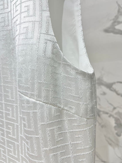Ba 25 Studded Diamonds Hollow Out Sequins Waist Closing Sleeveless Dress