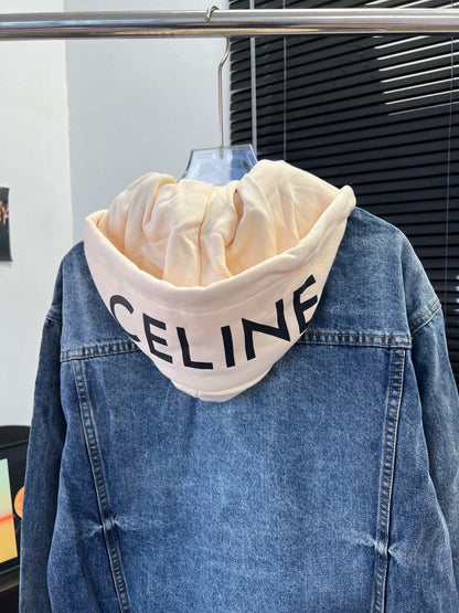 Ce 25 Hooded lettering denim jacket