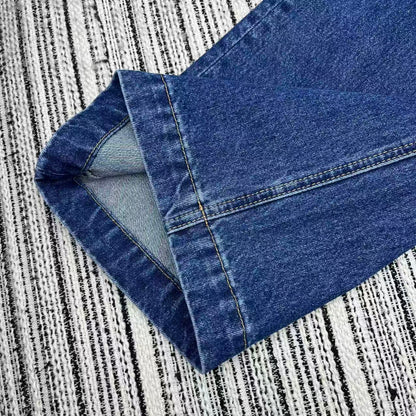 Jacquard logo denim straight leg pants