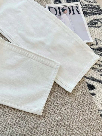 25 new custom contrast color inverted triangle decoration jeans