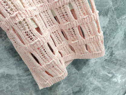 C 25 light pink knit cutout dress