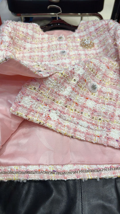 C 25 Colorful tweed woven jacket