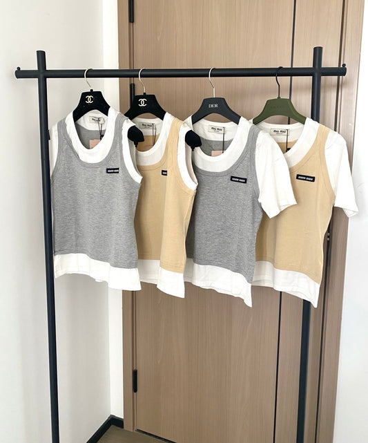 M 25 Fake two-piece short sleeves