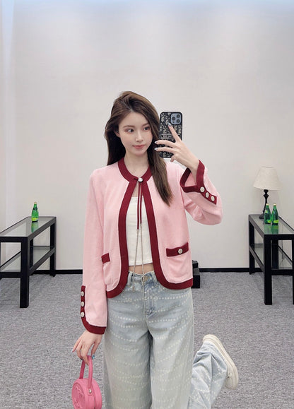 C 2025 new products Knitted cardigan（RED,BLACK,BLUE,LIGHT BLUE,PINK）