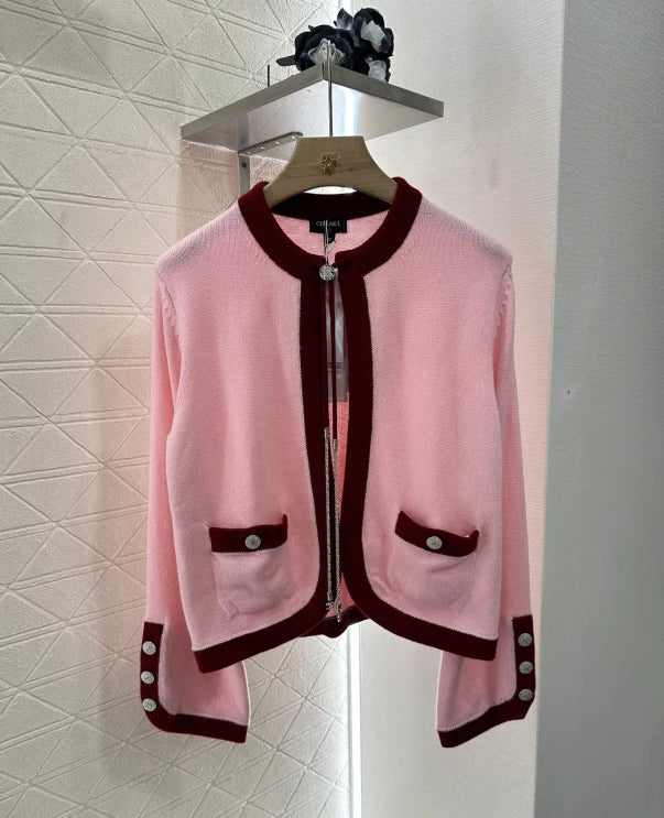 C 2025 new products Knitted cardigan（RED,BLACK,BLUE,LIGHT BLUE,PINK）
