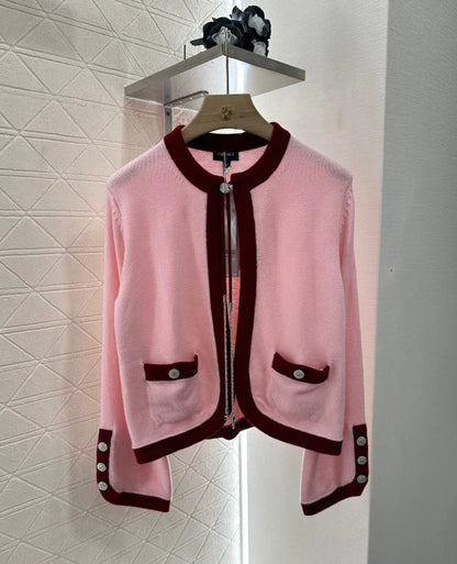 C 2025 new products Knitted cardigan（RED,BLACK,BLUE,LIGHT BLUE,PINK）