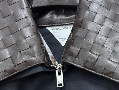 25 woven leather collar jacket