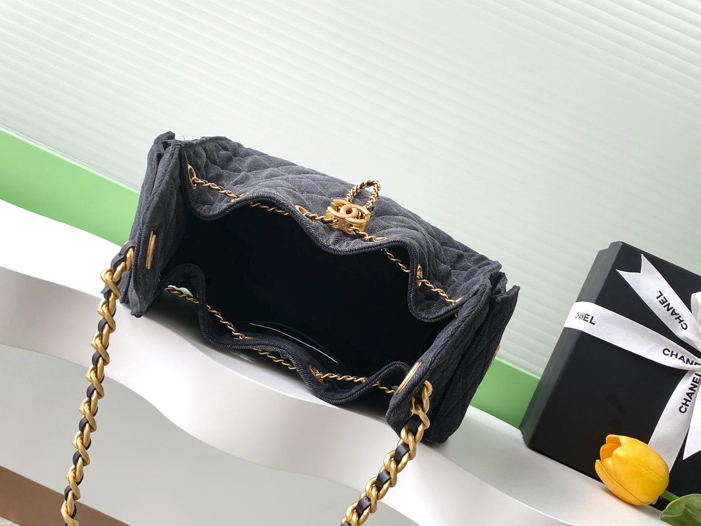 C 25 hobo denim drawstring bucket bag(30-26-14cm)