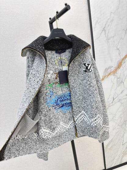 L 25 Jacquard heavy-duty zipper jacket