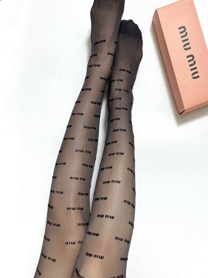 M Classic flocked letter stockings