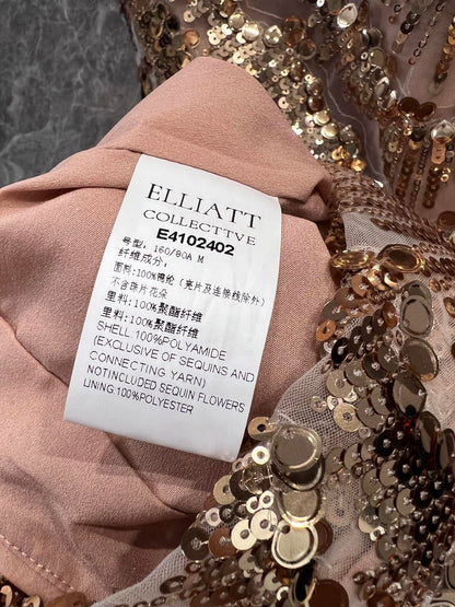 ZI 25 Light Luxury Sexy Gold Sequin Backless Dresses