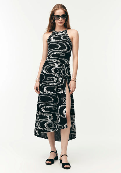 C 25 Printed halter dress
