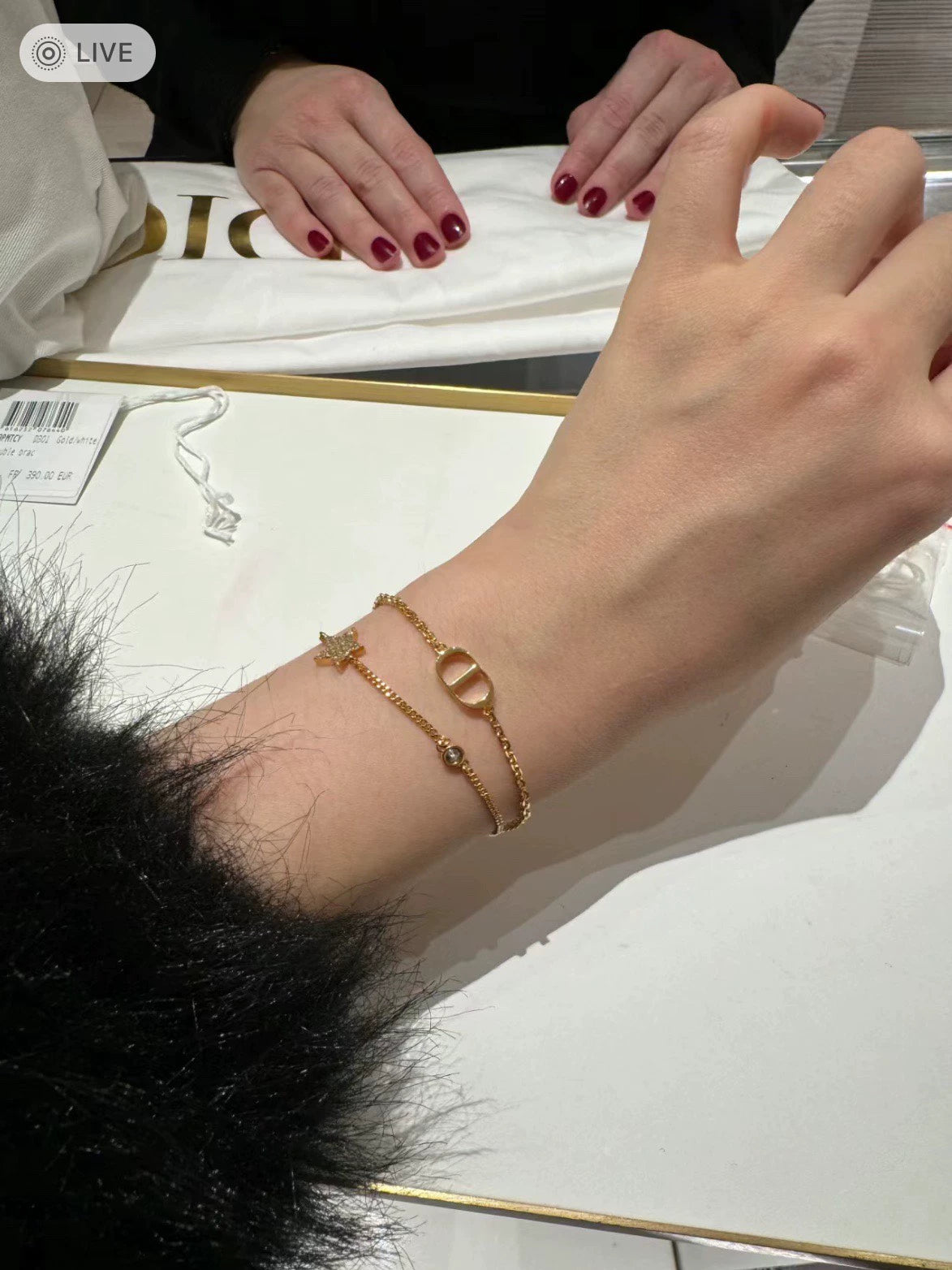 D 25 Gold Star Double Bracelet