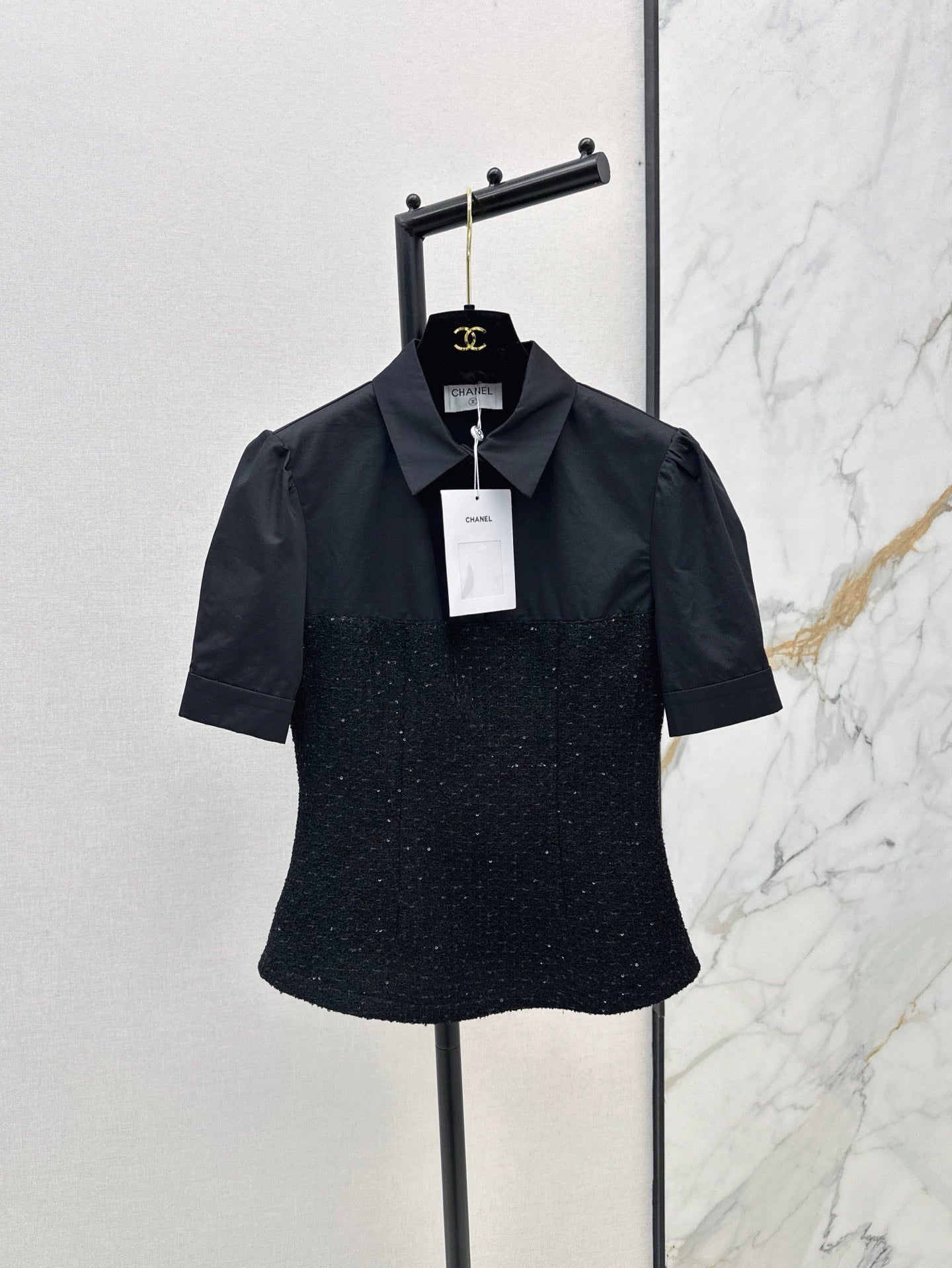 C 25 Spring/Summer Newest Patchwork Practice Small Short Top