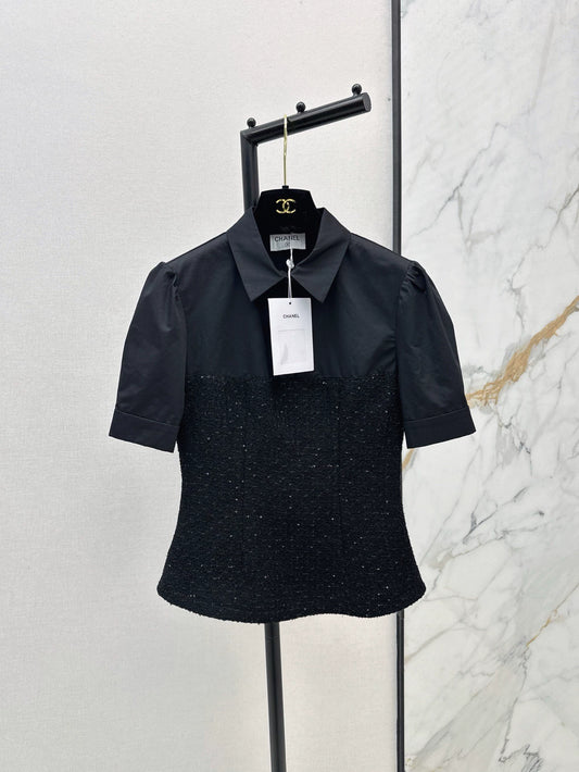 C 25 Spring/Summer Newest Patchwork Practice Small Short Top