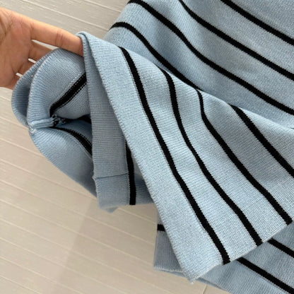 C 25 New Blue Stripe Knit Dress Pants