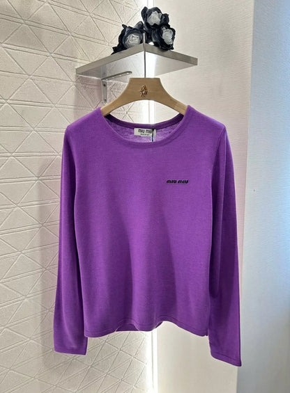 M 25 Early fall new letters plain knit tops