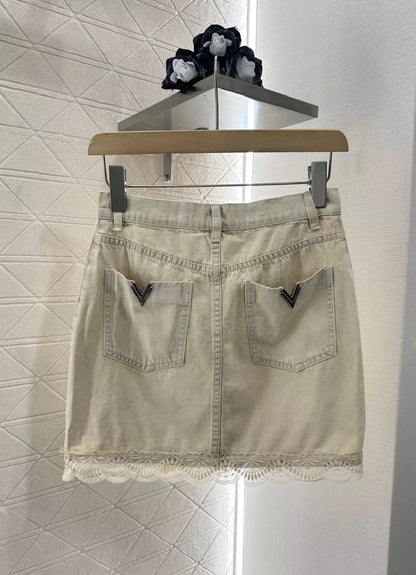 Ensemble gilet et jupe en dentelle style cowboy V 25 