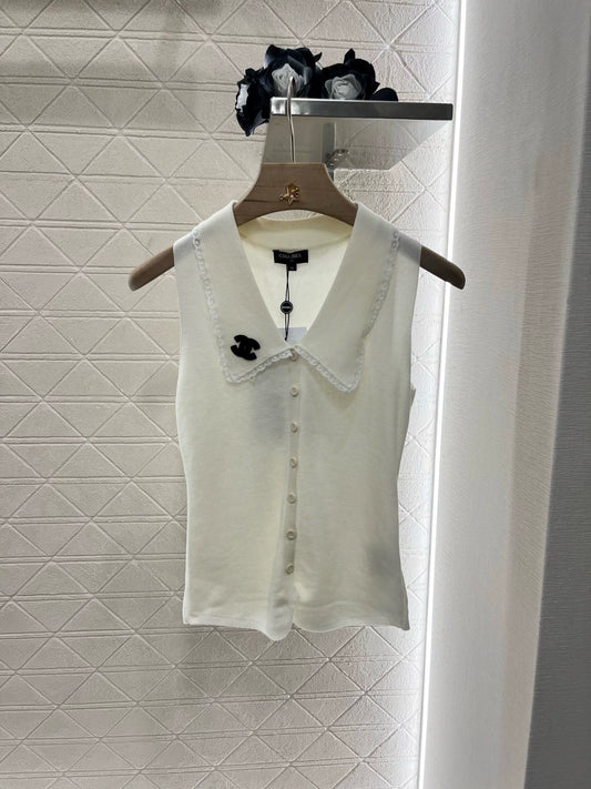 C 25 new lace lapel knit undershirt