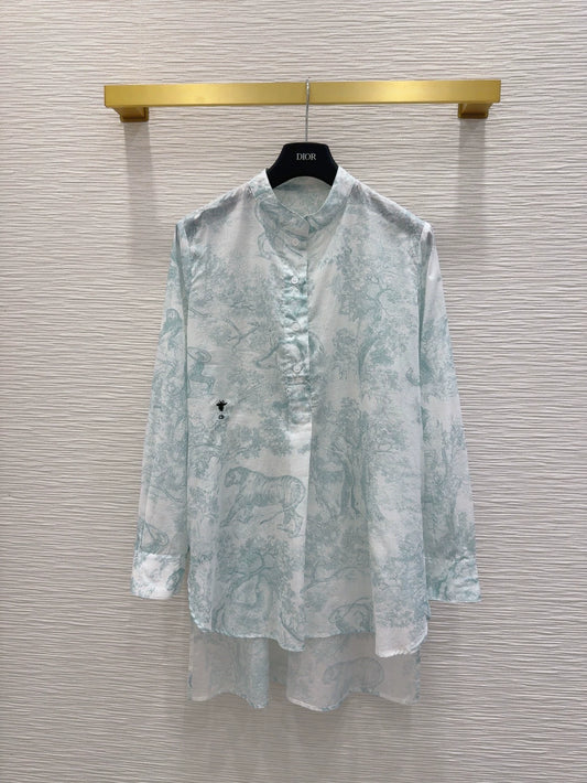 D 25 New Shirt Jungle Animal Print Long Sleeve Shirt