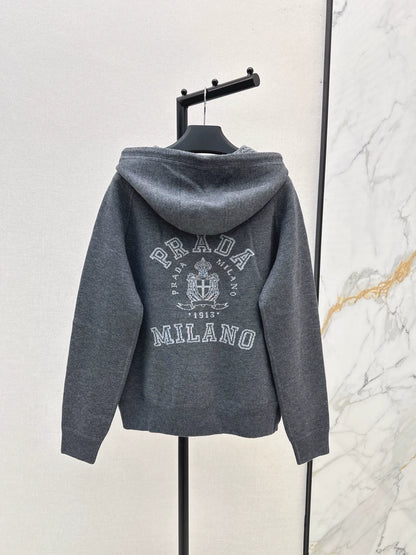 Pr 25 Double-faced wool coat with monogram