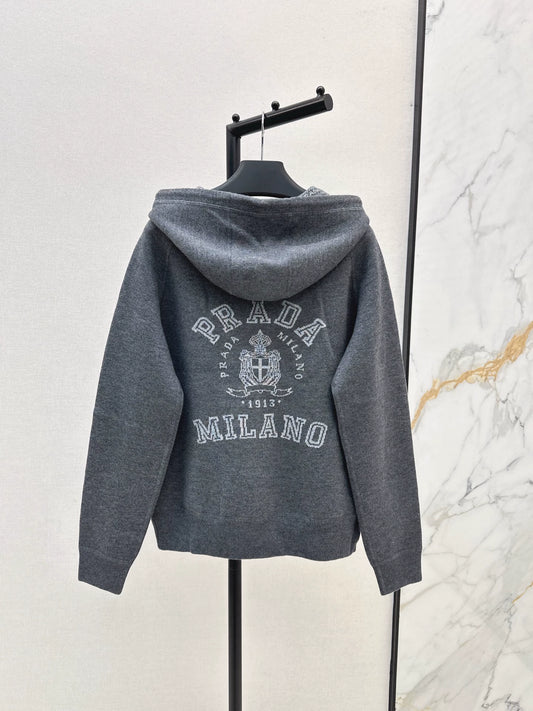 Pr 25 Double-faced wool coat with monogram