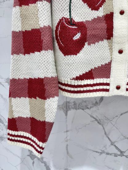 Val 25 Cherry Jacquard Cardigan