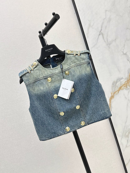 BA 25 spring and summer new short section denim vest