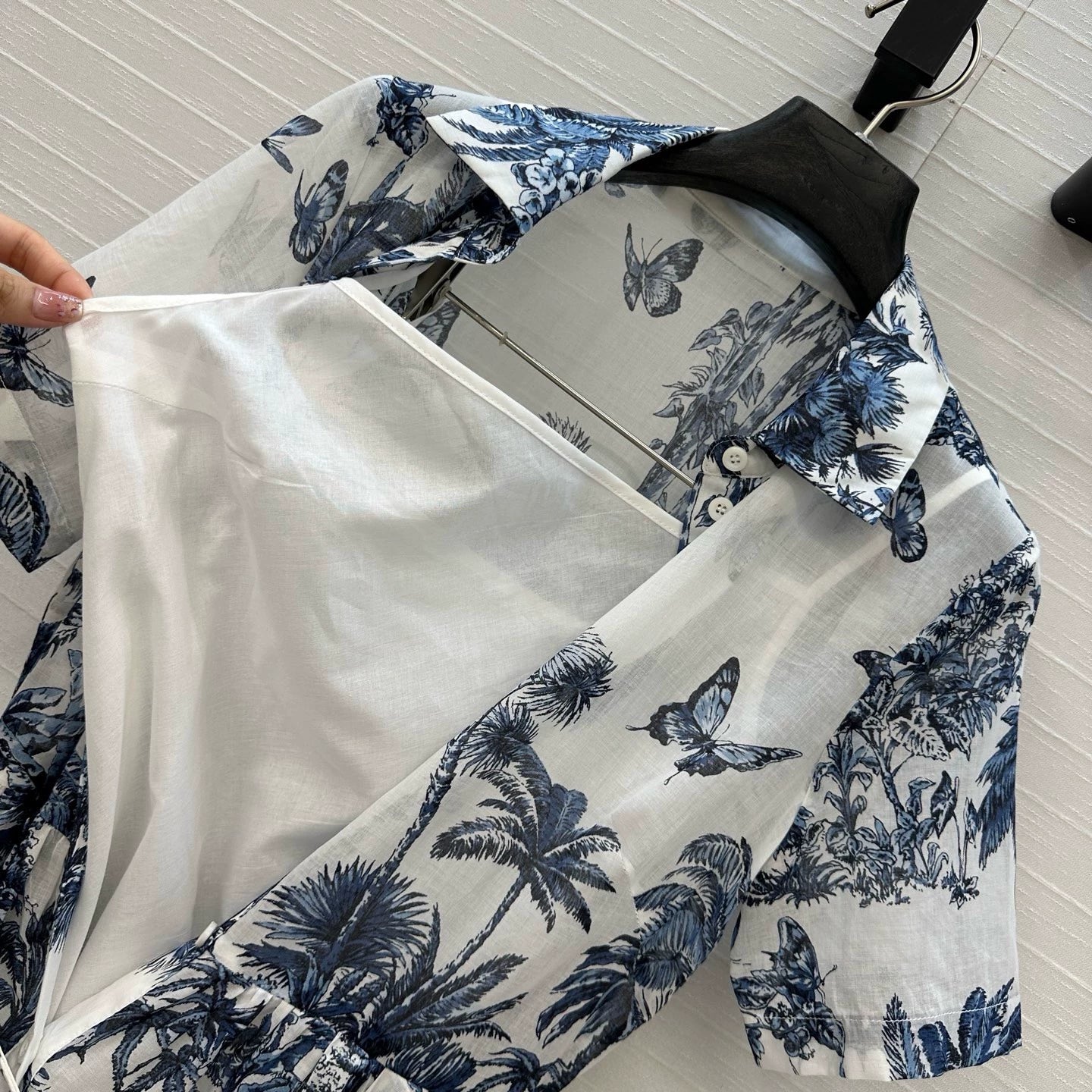 D 25 Spring/Summer New Printed Petticoat Neck Short Sleeve Dresses