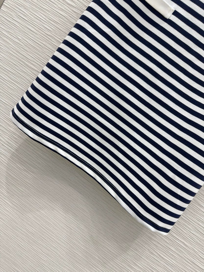 P 25 New Black and White Striped Dress