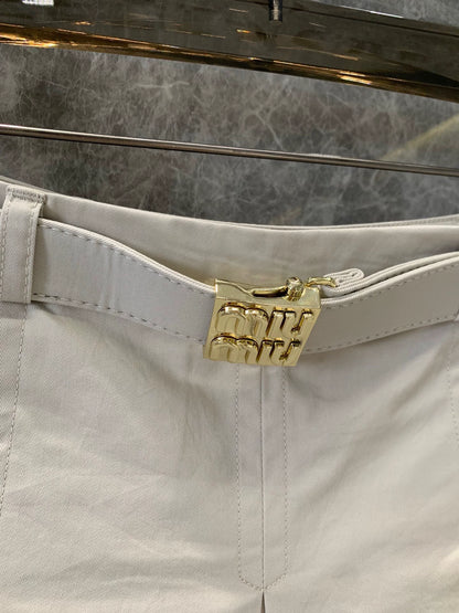 M 25 Belt skirt pleated skirt