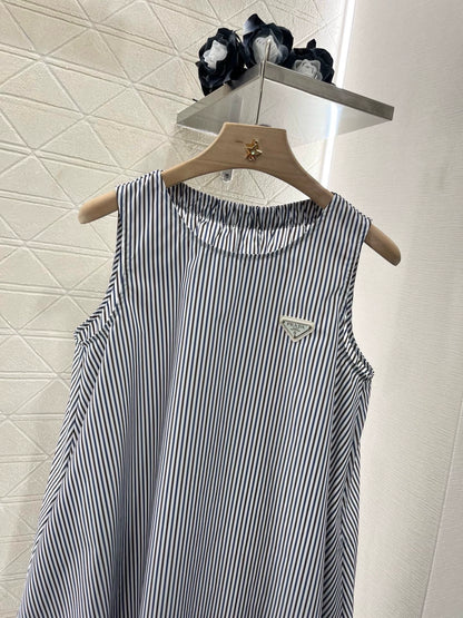 P 25 New Striped Sleeveless Dress