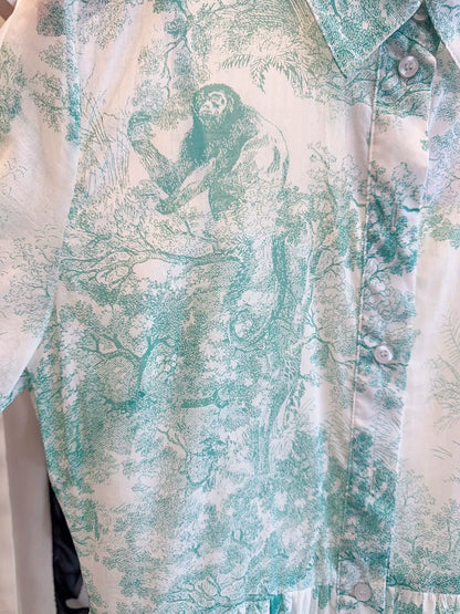D 25 New Jungle Animal Print Short Sleeve Long Dresses