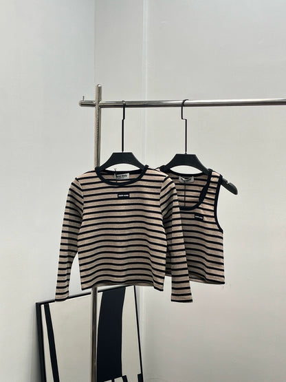 M 25 long-sleeved striped T-shirt
