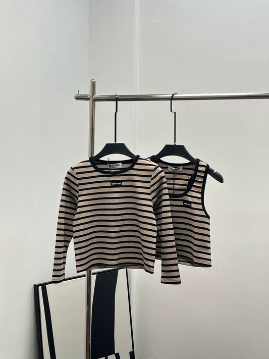 M 25 long-sleeved striped T-shirt