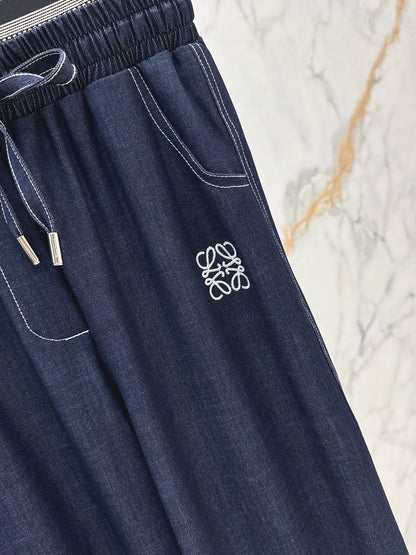 LO 25fw New Straight-leg Pants with Web Decoration