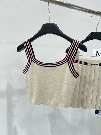 M 25 apricot red edge knitted vest