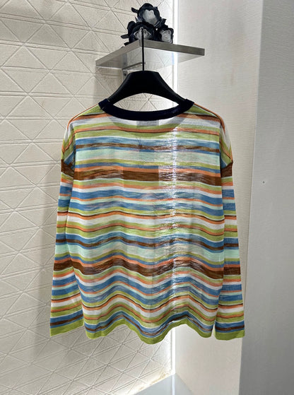 LO 25 Colorful striped knitted top