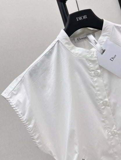 D 25 Spring/Summer New Minimalist Waisted Standing Collar Shirt
