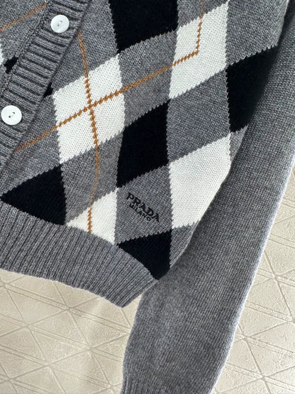P 25 Diamond Knit Cardigan