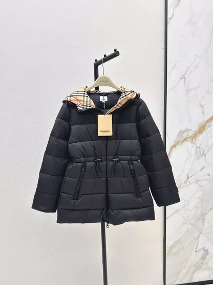 BRU 25fw Hooded drawstring waist down jacket