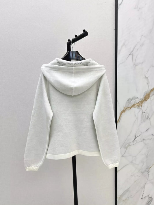 Ce 25 Jacquard Knit Cardigan Hoodie