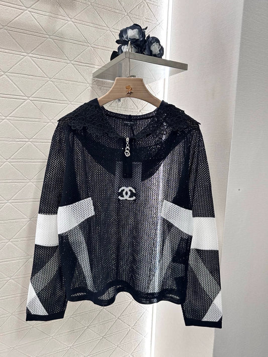 c 25 New Cutout Knit Hooded Coverup