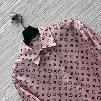 L 25 Spring/Summer New Pink Silk Shirt