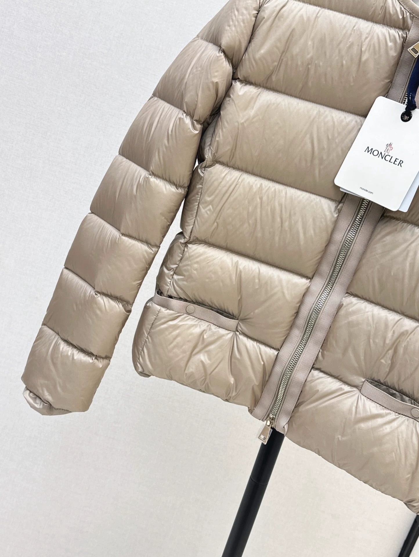 MON 25fw Simple round neck down jacket(BLACK/PINK/BROWN)