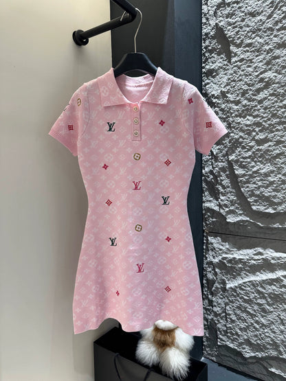 L 25 New Knit Lapel Dress
